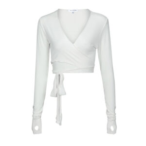 LONG SLEEVE WRAP TOP CREAM