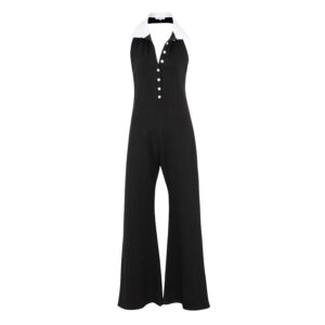 POLO CONTRAST JUMPSUIT BLACK