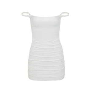 TWIST SHOLDER MINI DRESS CREAM
