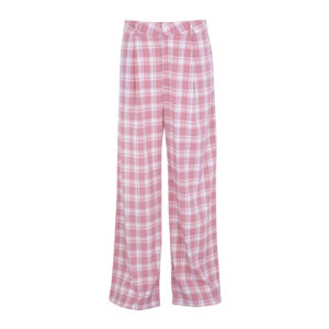 WIDE PANTS PLAID PINK