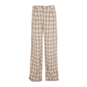 WIDE PANTS PLAID BEIGE