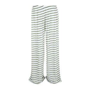 WIDE PANTS WHITE AND DARK GREEN