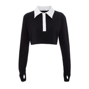 POLO CROP TSHIRT BLACK